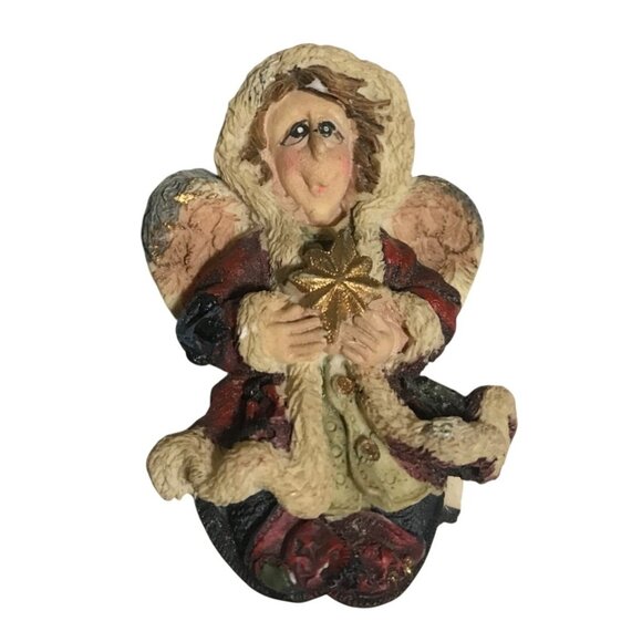 Boyds Bears Pin Brooch Folkwear Holiday Angel with Star 2" - Picture 1 of 5